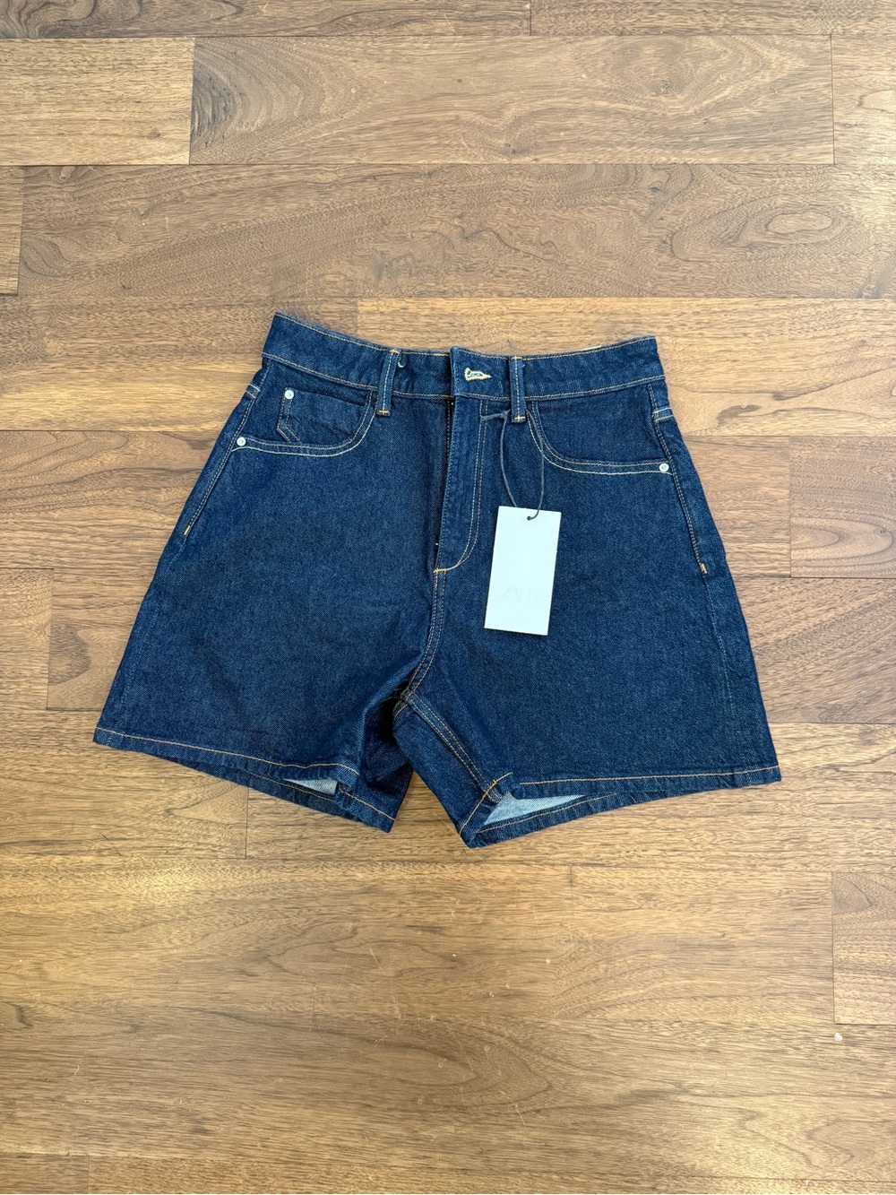 Zara Dark Blue Denim Jean Shorts
